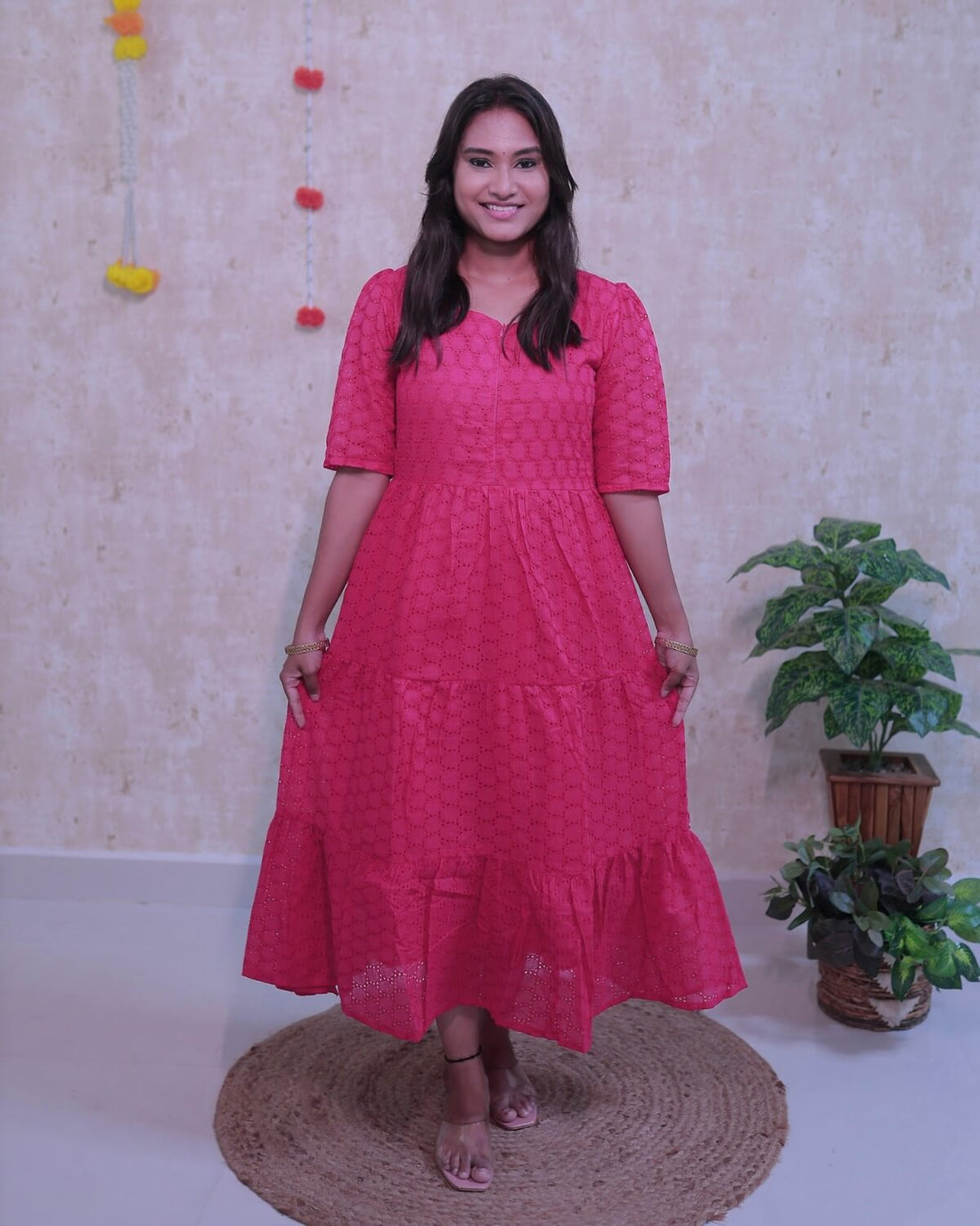 Hakoba Rani Pink | Maternity Cotton Kurti with Lining