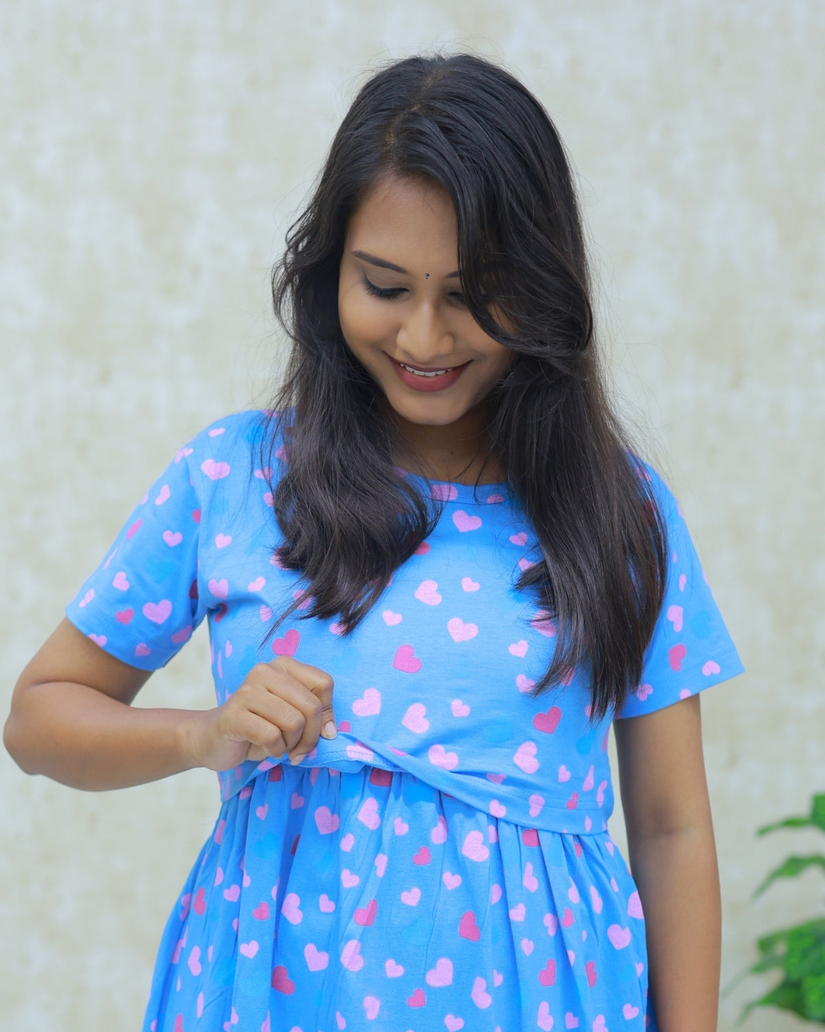 Inbha | Zipless Maternity Dress - Normal Sleeves | Calf Length