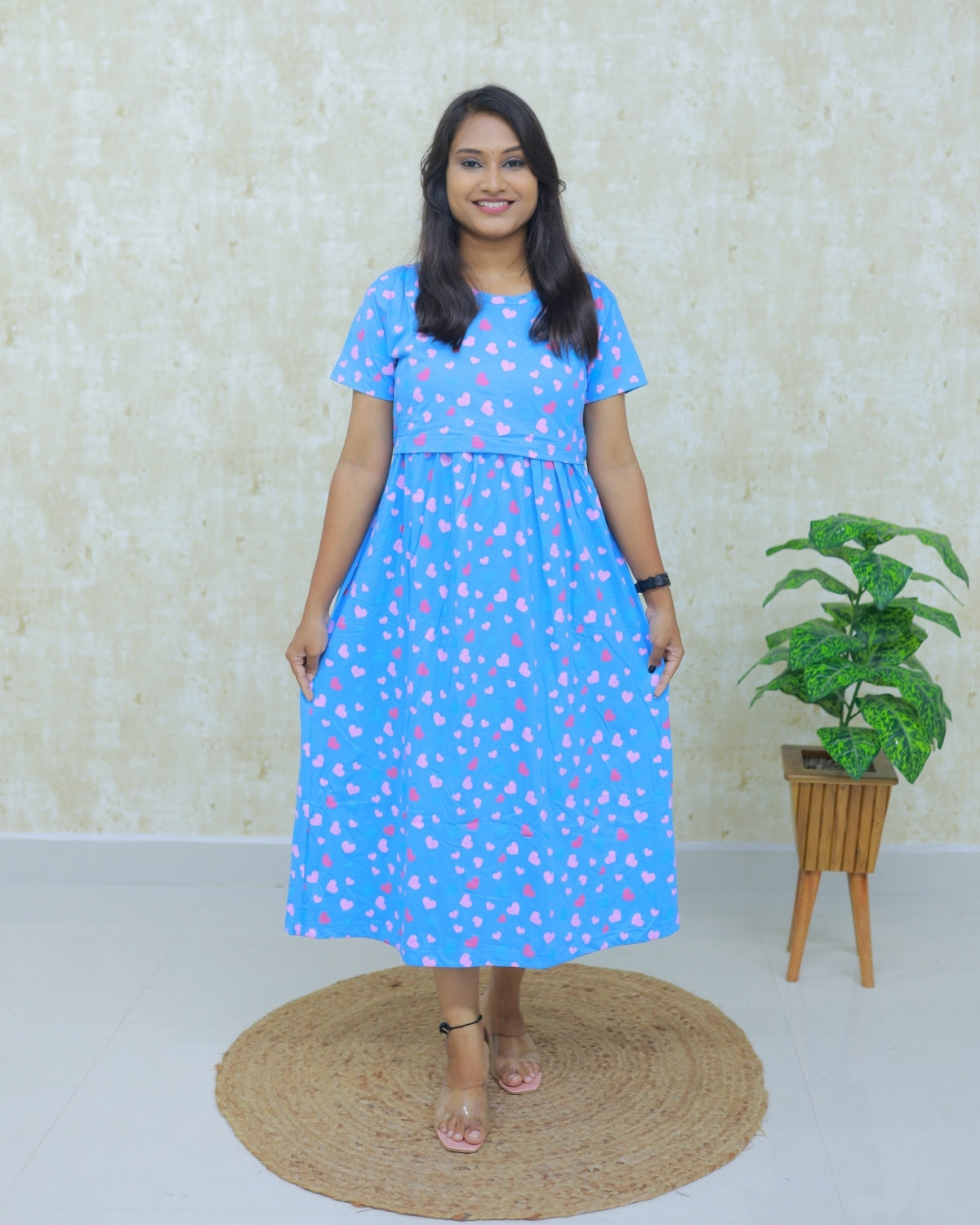 Inbha | Zipless Maternity Dress - Normal Sleeves | Calf Length