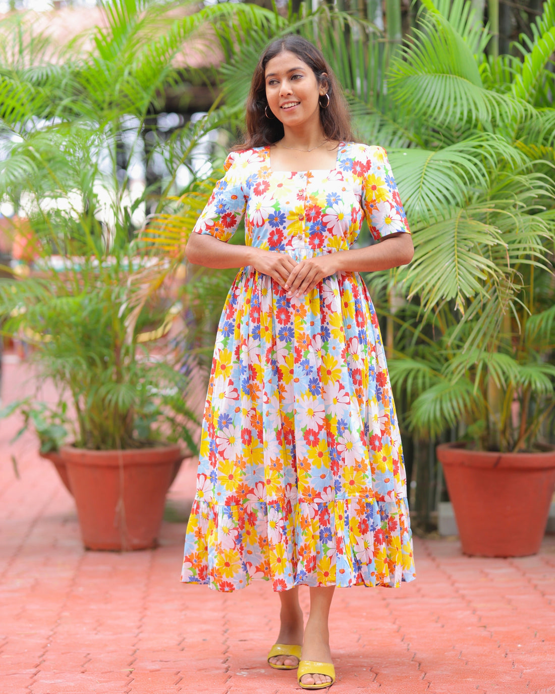 Vihana | Maternity Maxi with Full Lining [Center Button] - Only S Size