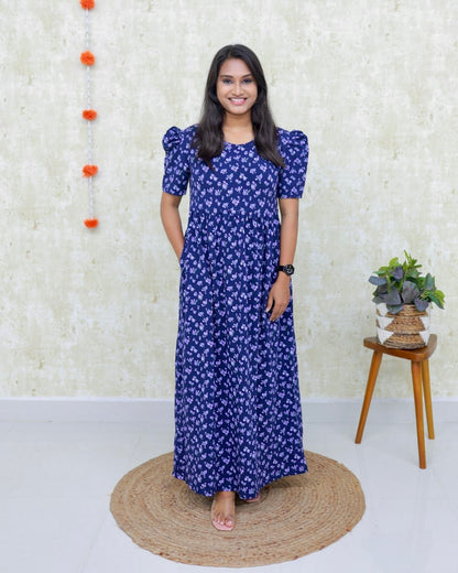 Snehal | Casual Non-Maternity Loungewear - Puff Sleeve | Full Length