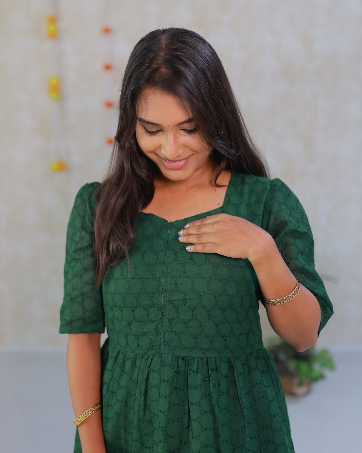 Hakoba Green | Maternity Cotton Kurti with Lining