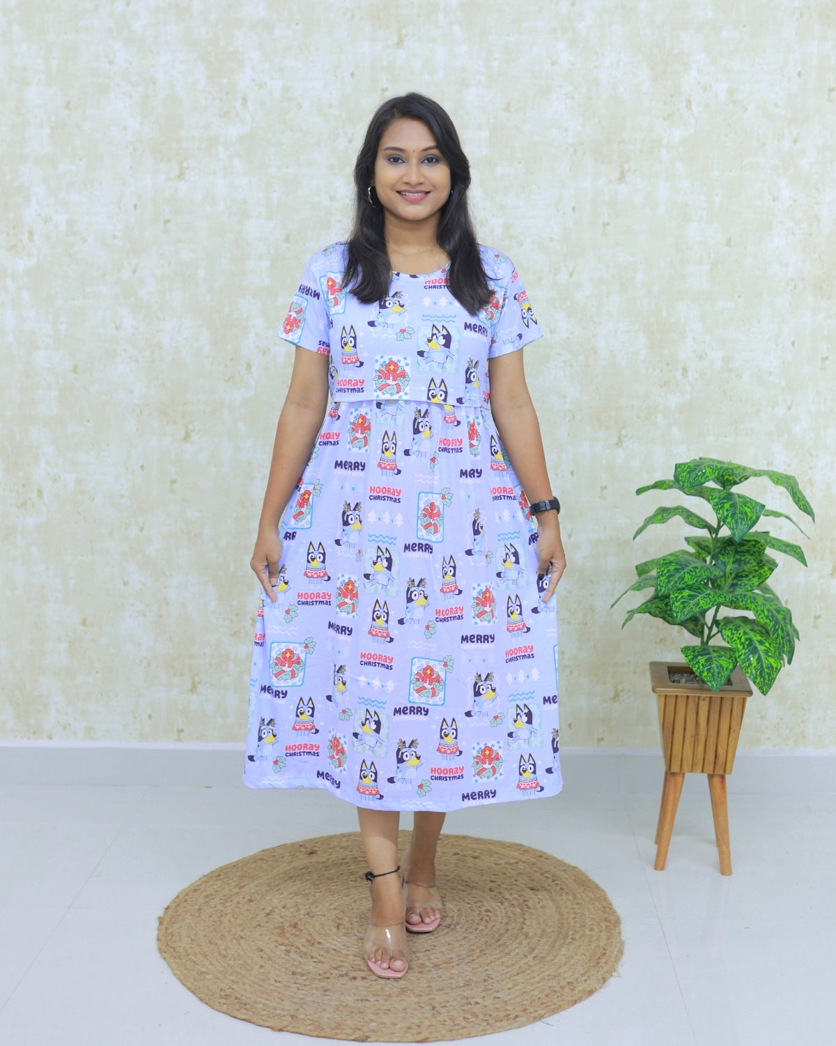 Merry | Zipless Maternity Dress - Normal Sleeves | Calf Length