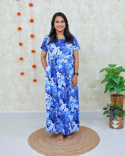 Blossom V2 | Zipless Maternity Dress - Normal Sleeves | Full Length Maxi